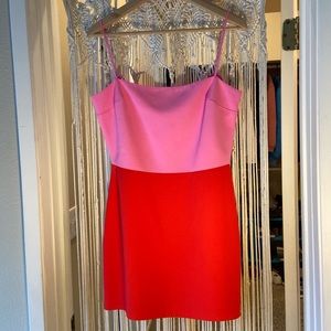 Amanda Uprichard X REVOLVE Avani Dress in Shocking Pink & Crimson Size Medium